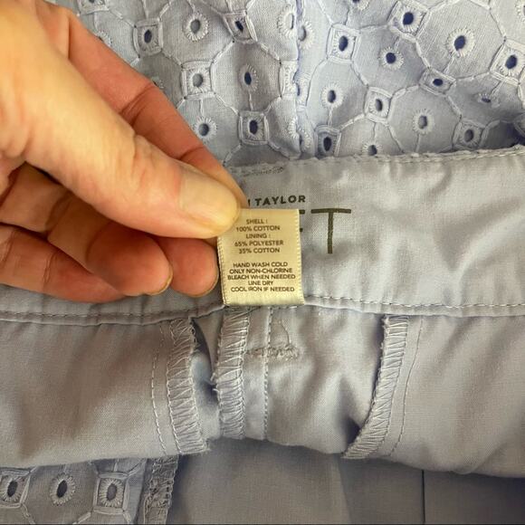 Loft purple periwinkle eyelet embroidered cottagecore romantic shorts 6 - Picture 7 of 7